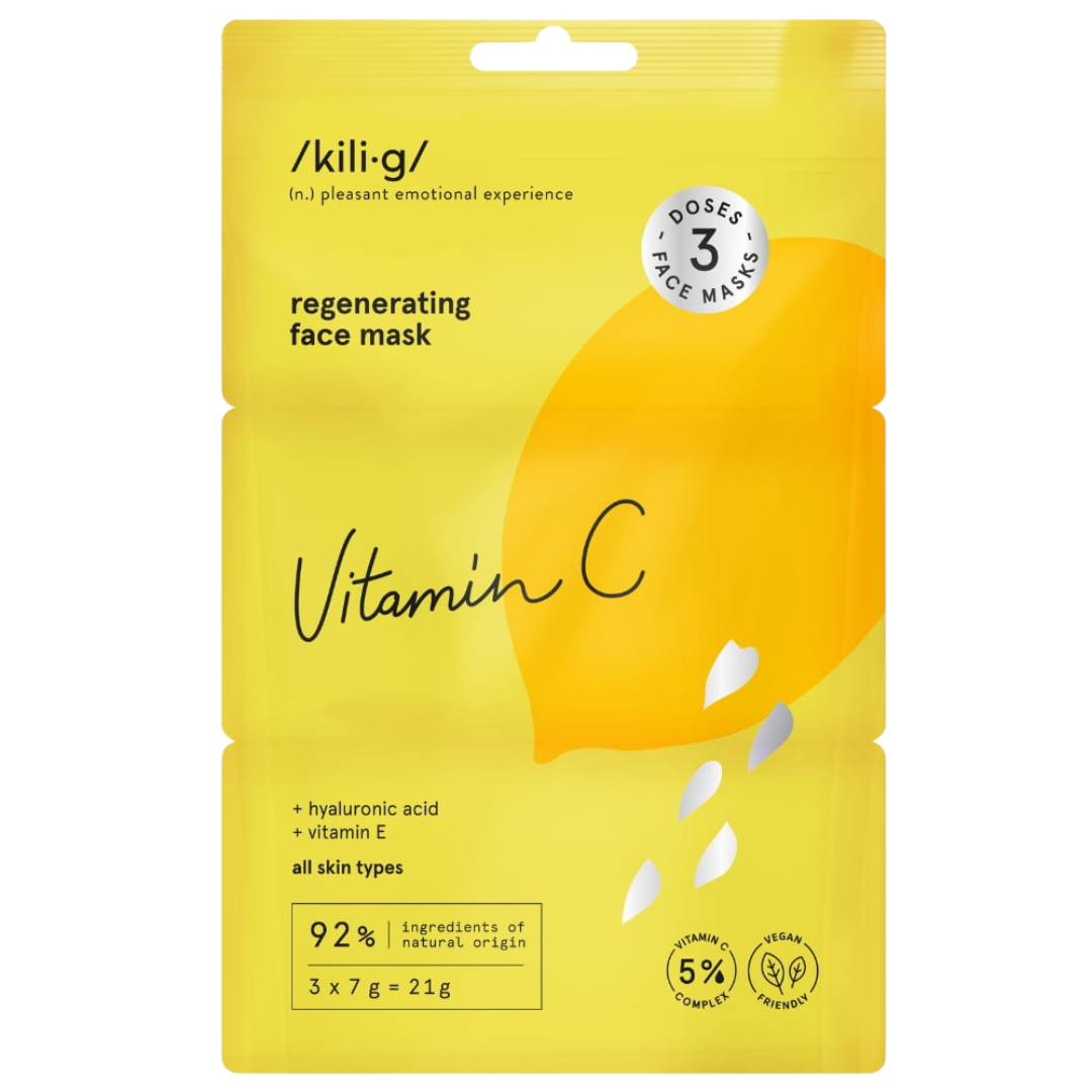 VITAMIN C regenerating andlitsmaski x 3 stk