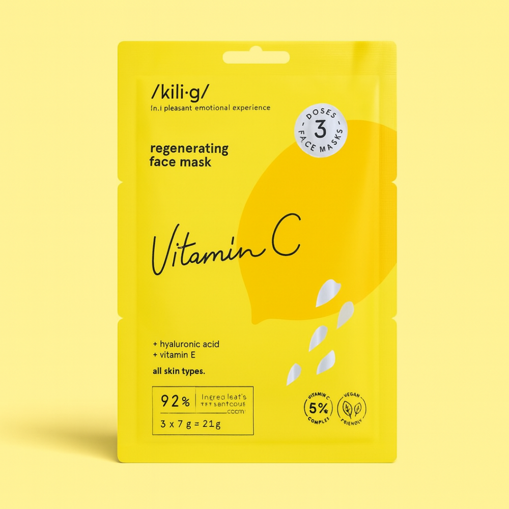 VITAMIN C regenerating andlitsmaski x 3 stk