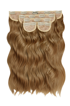 Super Thick 16'' 5 Piece Brushed Out Wave Clip In Hair Extensions - HARVEST BLONDE