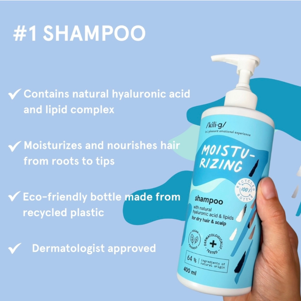 MOISTURIZING RAKAGEFANDI SJAMPÓ FYRIR ÞURRT HÁR/HÁRSVÖRÐ 400 ML