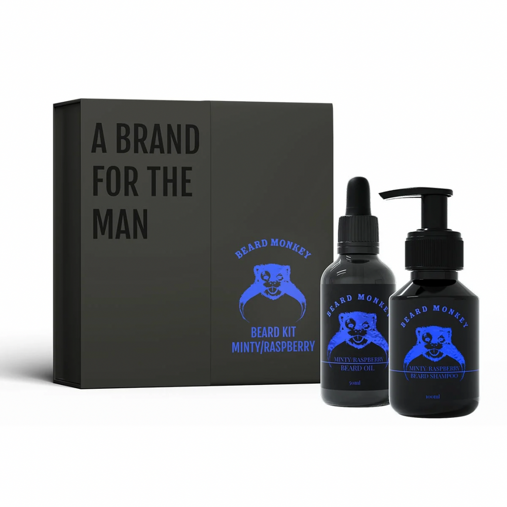 Gjafabox Beard Shampoo & Beard Oil - Minty Raspberry