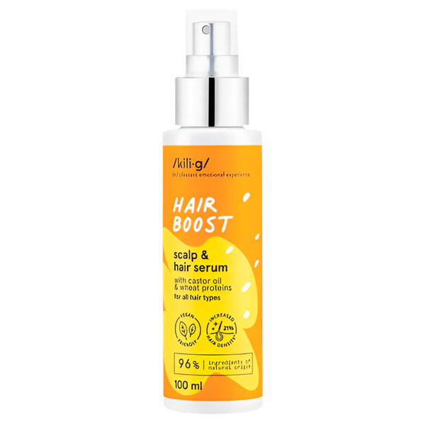 HAIR BOOST SERUM MEÐ CASTOR OLÍU FYRIR AUKINN HÁRVÖXT 100 ML - FORPÖNTUN
