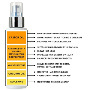 HAIR BOOST SERUM MEÐ CASTOR OLÍU FYRIR AUKINN HÁRVÖXT 100 ML