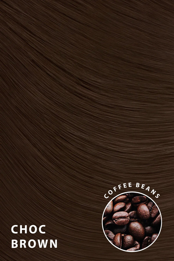 Super Thick 16'' 5 Piece Brushed Out Wave Clip In Hair Extensions - choclate brown