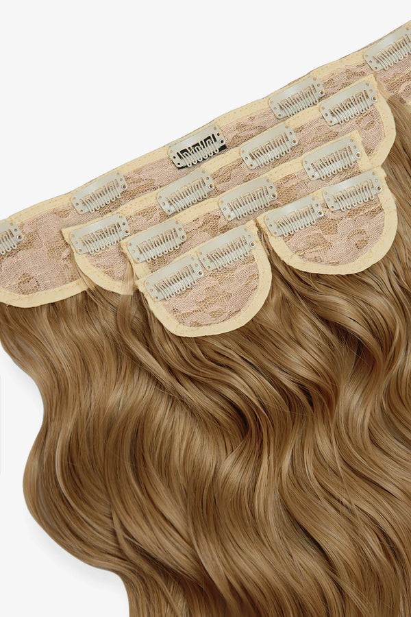 Super Thick 16'' 5 Piece Brushed Out Wave Clip In Hair Extensions - HARVEST BLONDE