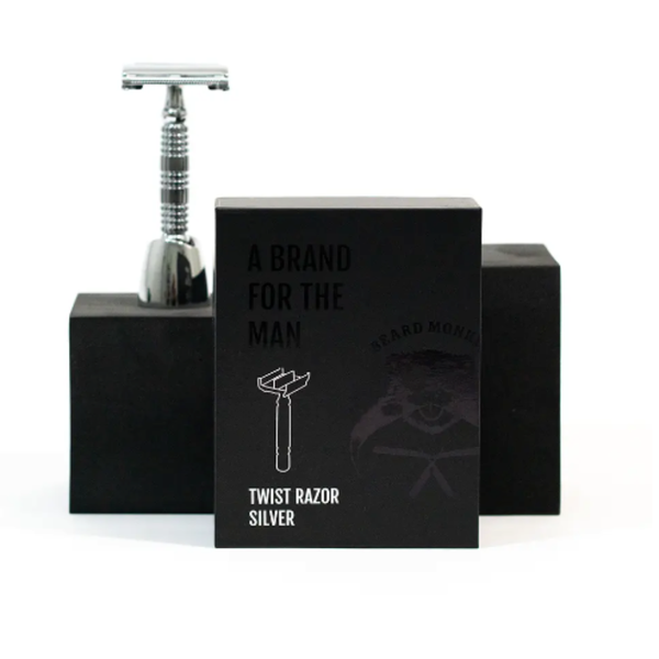 TwistRazor Silver Ink One razor blade and stand